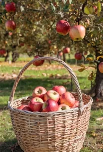 canasta de manzanas para las frutas de invierno en españa